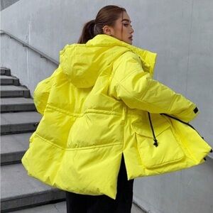 Women's Yellow Hooded Jacket